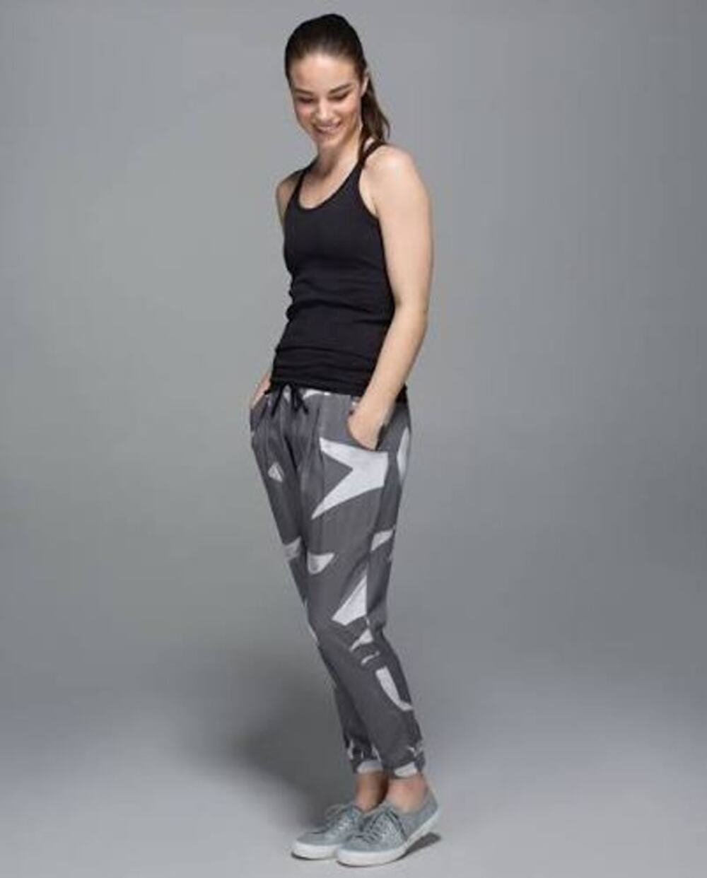 Lululemon City Jogger Back Spin Stroke White Slate Pockets Size 6